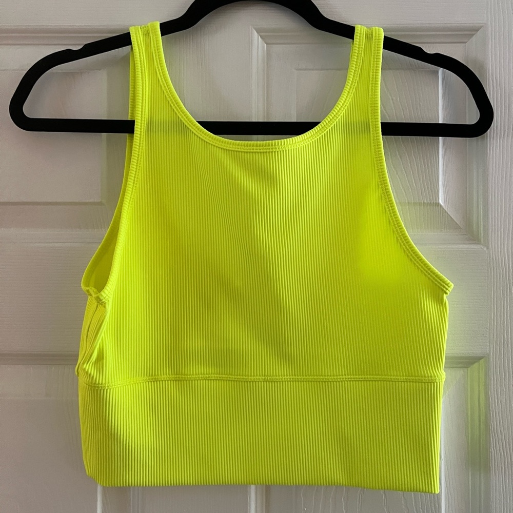 Lululemon Power Pivot Tank size 6 highlighter yellow